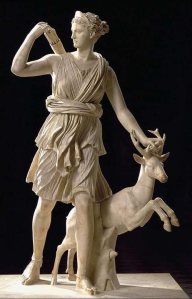 This is the Roman Goddess Artemis. She's my favorite deity to work with.
